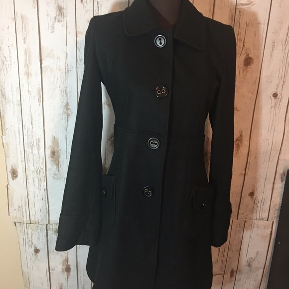 ANTHROPOLOGIE TULLE Jackets & Blazers - Anthropologie TULLE BLACK WOOL COAT -SIZE SMALL